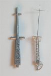 [Side-by-side comparison of kit and photoetch mast pieces for Aoshima's Soryu.]