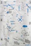 [Page 3, instructions showing mast, funnel and helicopter assembly.]